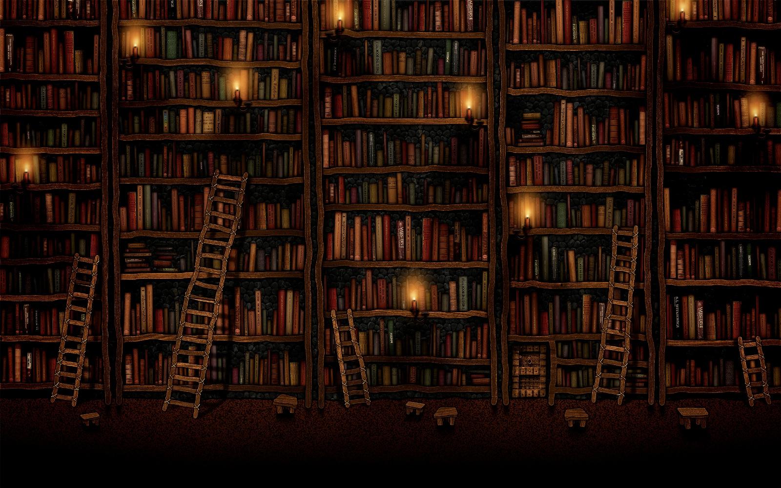 Книжная полка обои на рабочий стол