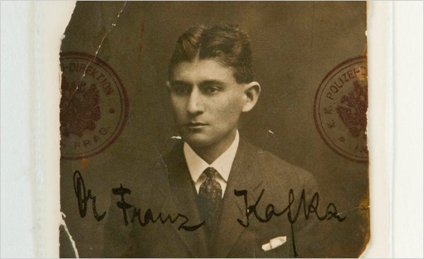 An undated photograph of Franz Kafka