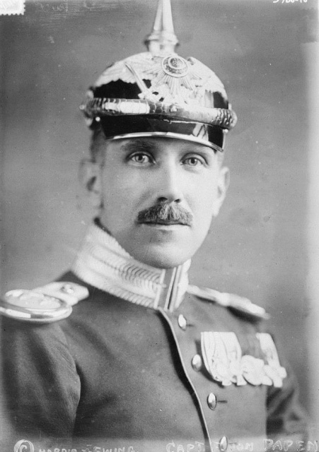 Франц фон Папен, германский военный атташе в Вашингтоне, США, 1914 год.