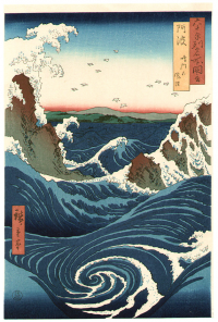 Утагава Хиросигэ «Волнение, вызванное водоворотами в провинции Ава»
