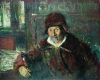 И. Е. Репин. «Автопортрет». Линолеум, масло. 1920. Музей-усадьба «Пенаты»