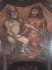 Кортес и Малинче, сидящие на трупах поверженных ацтеков. Деталь фрески Х. Ороско во дворце Сан-Ильдефонсо
