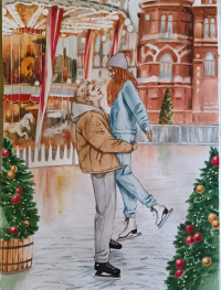 Лео и Камиль на катке