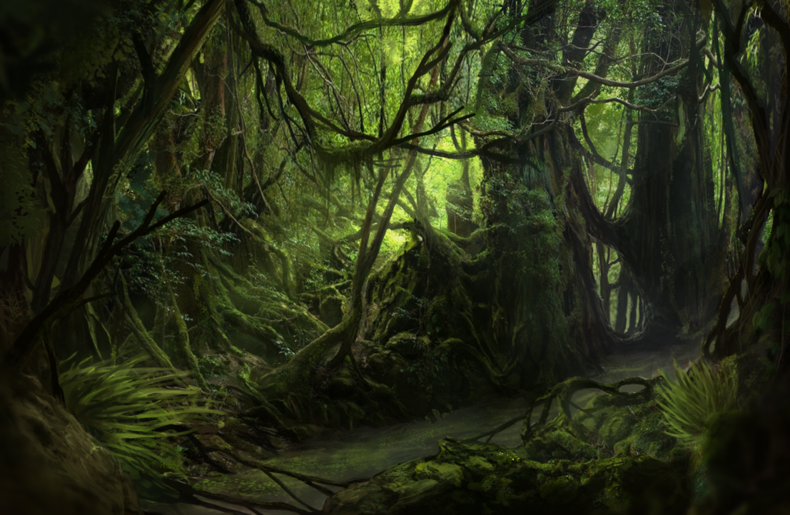 Болотистые джунгли. Дремучий лес арт лес. Темный дремучий лес. Дремучий лес сказочный.