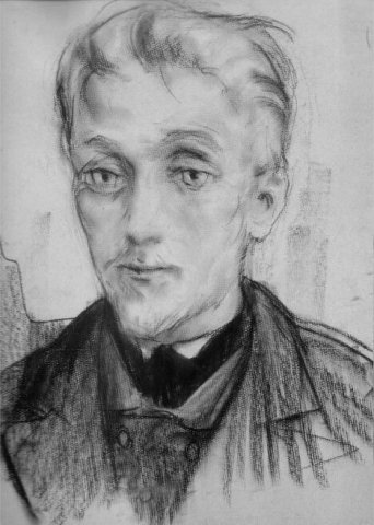 Работа Ильи Глазунова. Князь Мышкин. Иллюстрация к роману, 1956 год