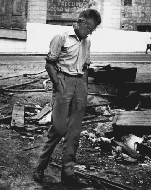 Сэмюэль Беккет в Нью-Йорке на съёмочной площадке «Фильма» – единственный фильм, снятый по его сценарию; в главной роли – Бастер Китон. 1964 г. Источник: IC Rapoport/ Getty Images