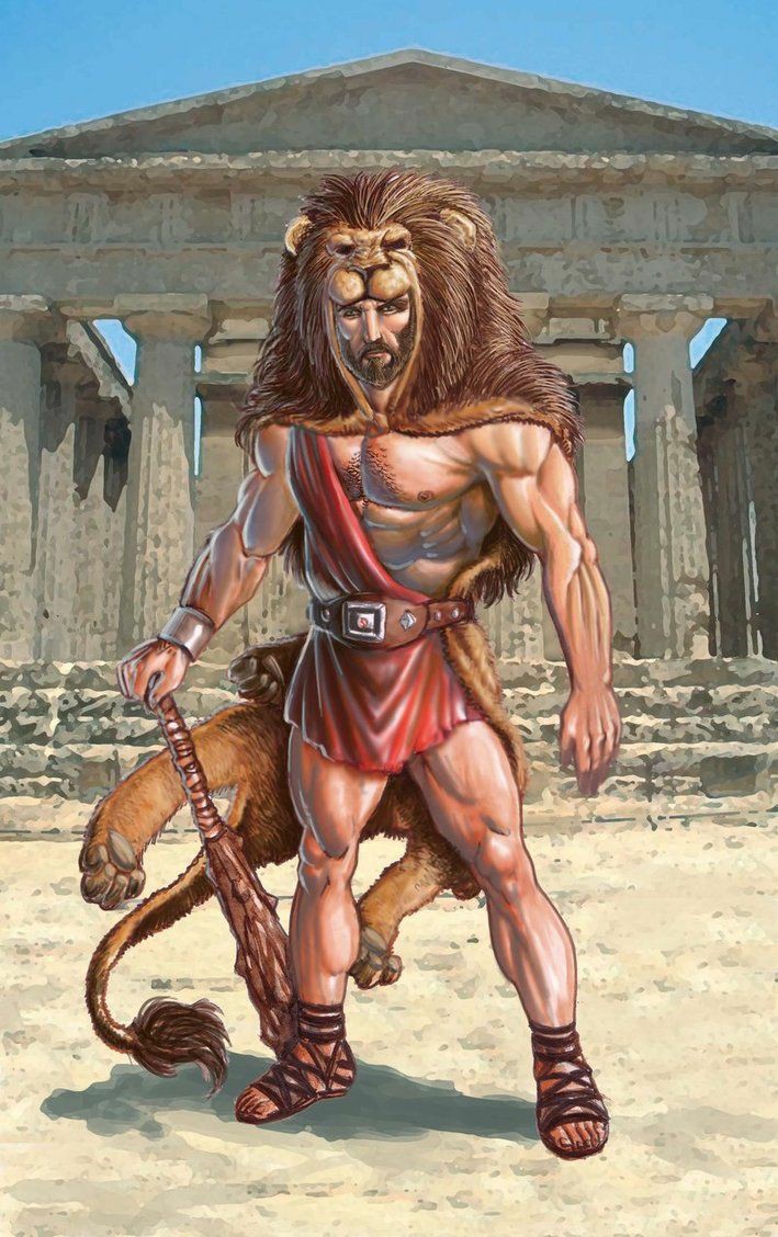 Геракл и немейский лев картинки
